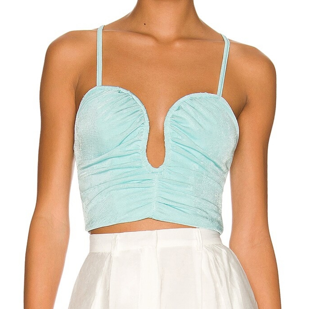 Bardot Adalyn Ruched Cami in Aqua